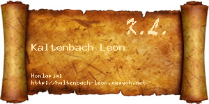 Kaltenbach Leon névjegykártya